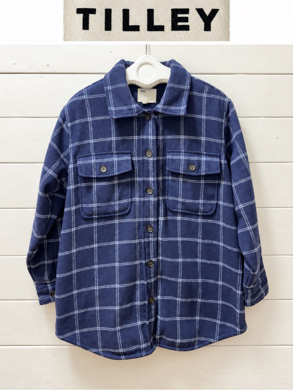 Tilley Plaid Shirt Jacket – Blue – Size XL
